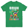 Bruh Its My 4th Birthday Master Builder Dabbing Block Brick Youth Shirt | siriusteestore