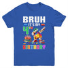 Bruh Its My 4th Birthday Master Builder Dabbing Block Brick Youth Shirt | siriusteestore