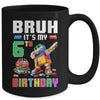 Bruh Its My 6th Birthday Master Builder Dabbing Block Brick Mug | siriusteestore