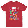 Bruh Its My 8th Birthday Master Builder Dabbing Block Brick Youth Shirt | siriusteestore