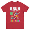 Bruh Its My 9th Birthday Master Builder Dabbing Block Brick Youth Shirt | siriusteestore