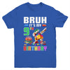 Bruh Its My 9th Birthday Master Builder Dabbing Block Brick Youth Shirt | siriusteestore