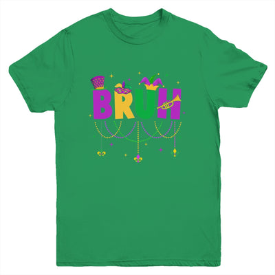 Bruh Mardi Gras Teens Boys Kids Costume Mardi Gras Funny Youth Shirt | siriusteestore