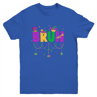 Bruh Mardi Gras Teens Boys Kids Costume Mardi Gras Funny Youth Shirt | siriusteestore