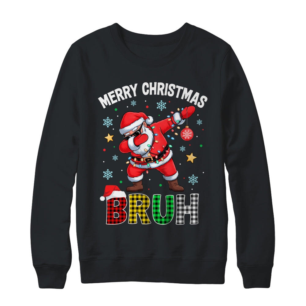 Bruh Merry Christmas Xmas Dabbing Santa Mens Boys Kids Shirt & Sweatshirt | siriusteestore