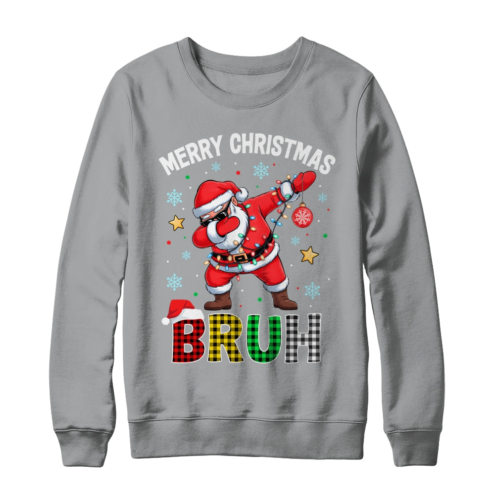 Bruh Merry Christmas Xmas Dabbing Santa Mens Boys Kids Shirt & Sweatshirt | siriusteestore