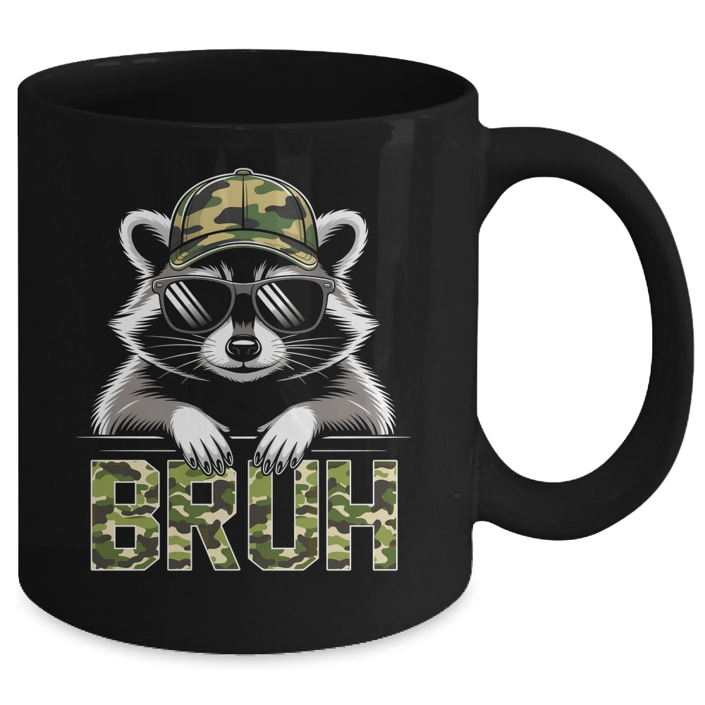 Bruh Raccoon Trash Racoon Camo Hat Youth Teens Kids Lover Mug | siriusteestore