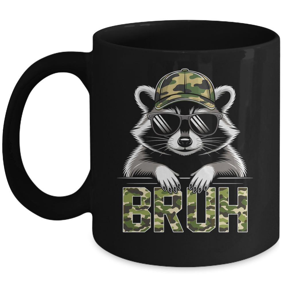Bruh Raccoon Trash Racoon Camo Hat Youth Teens Kids Lover Mug | siriusteestore
