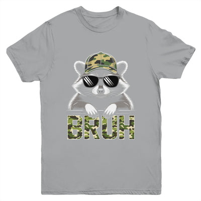Bruh Raccoon Trash Racoon Camo Hat Youth Teens Kids Lover Youth Shirt | siriusteestore