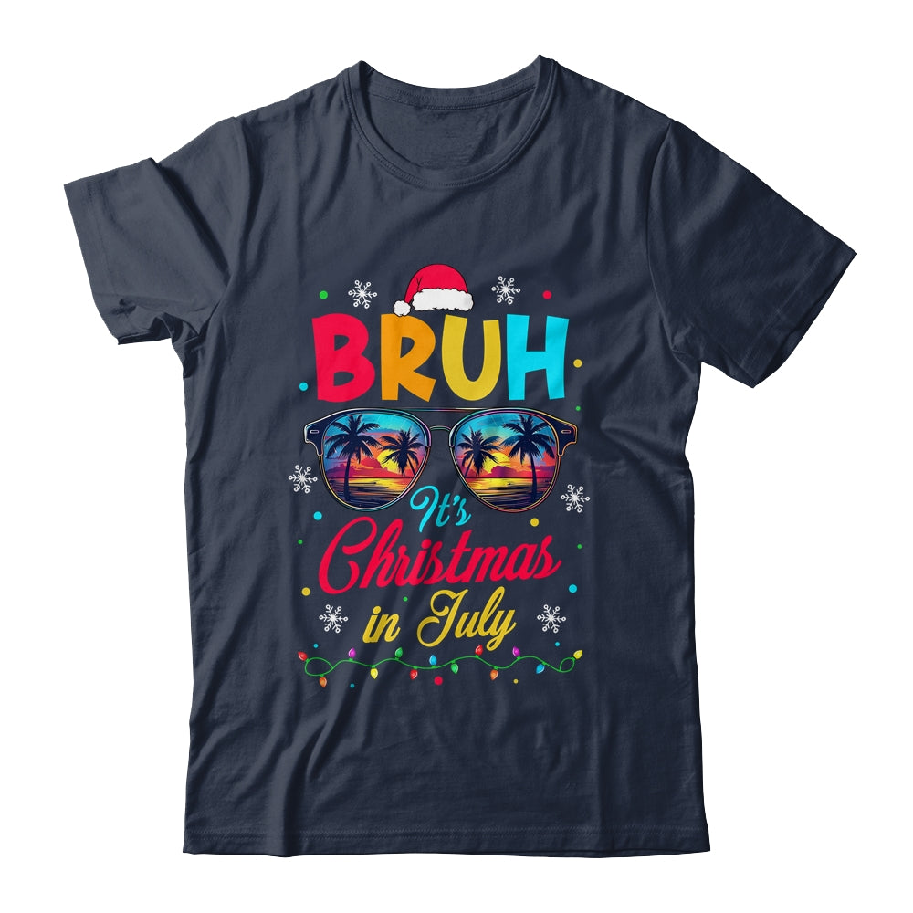 Bruh Santa Claus Sunglasses Beach Christmas In July Shirt & Tank Top | siriusteestore