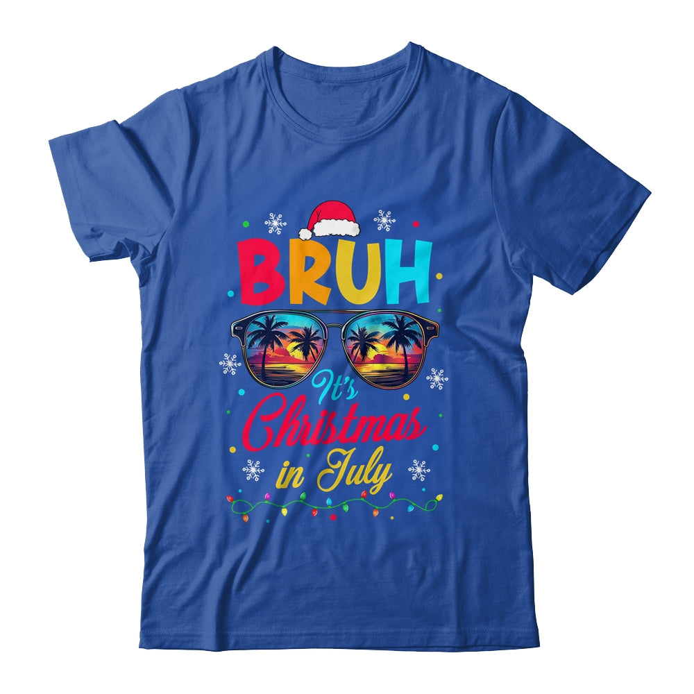 Bruh Santa Claus Sunglasses Beach Christmas In July Shirt & Tank Top | siriusteestore