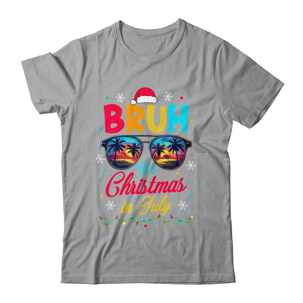 Bruh Santa Claus Sunglasses Beach Christmas In July Shirt & Tank Top | siriusteestore