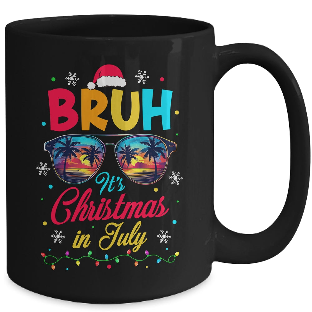 Bruh Santa Claus Sunglasses Beach Christmas In July Mug | siriusteestore