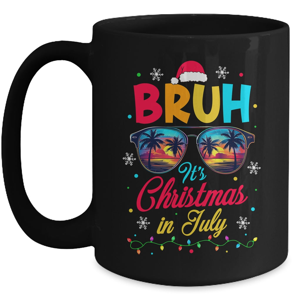 Bruh Santa Claus Sunglasses Beach Christmas In July Mug | siriusteestore