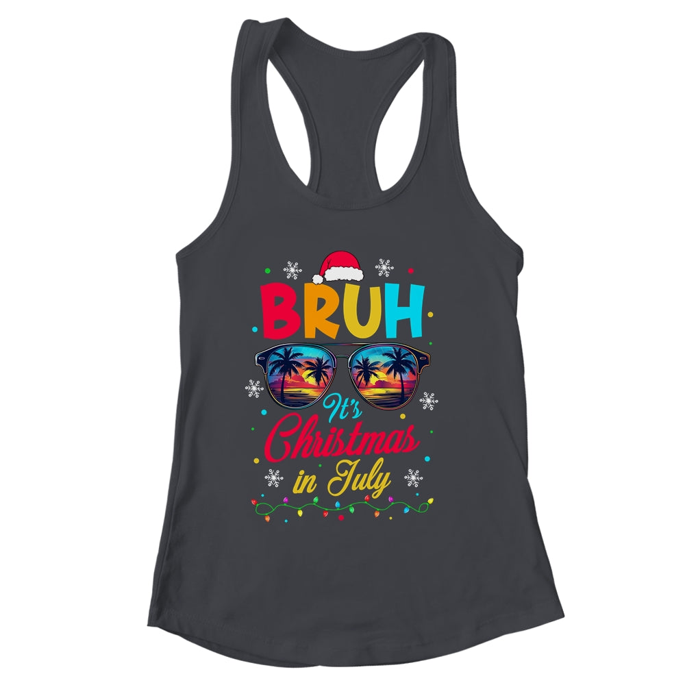 Bruh Santa Claus Sunglasses Beach Christmas In July Shirt & Tank Top | siriusteestore