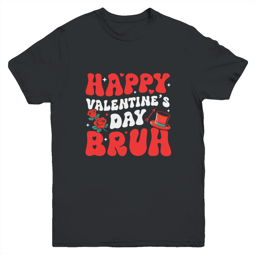 Bruh Valentines Day Teens Boys Kids Heart Valentine Youth Shirt | siriusteestore