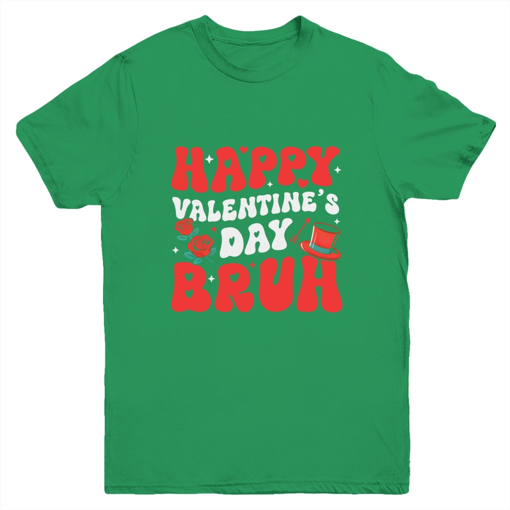Bruh Valentines Day Teens Boys Kids Heart Valentine Youth Shirt | siriusteestore
