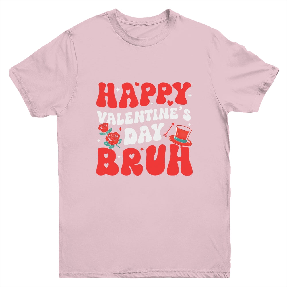 Bruh Valentines Day Teens Boys Kids Heart Valentine Youth Shirt | siriusteestore