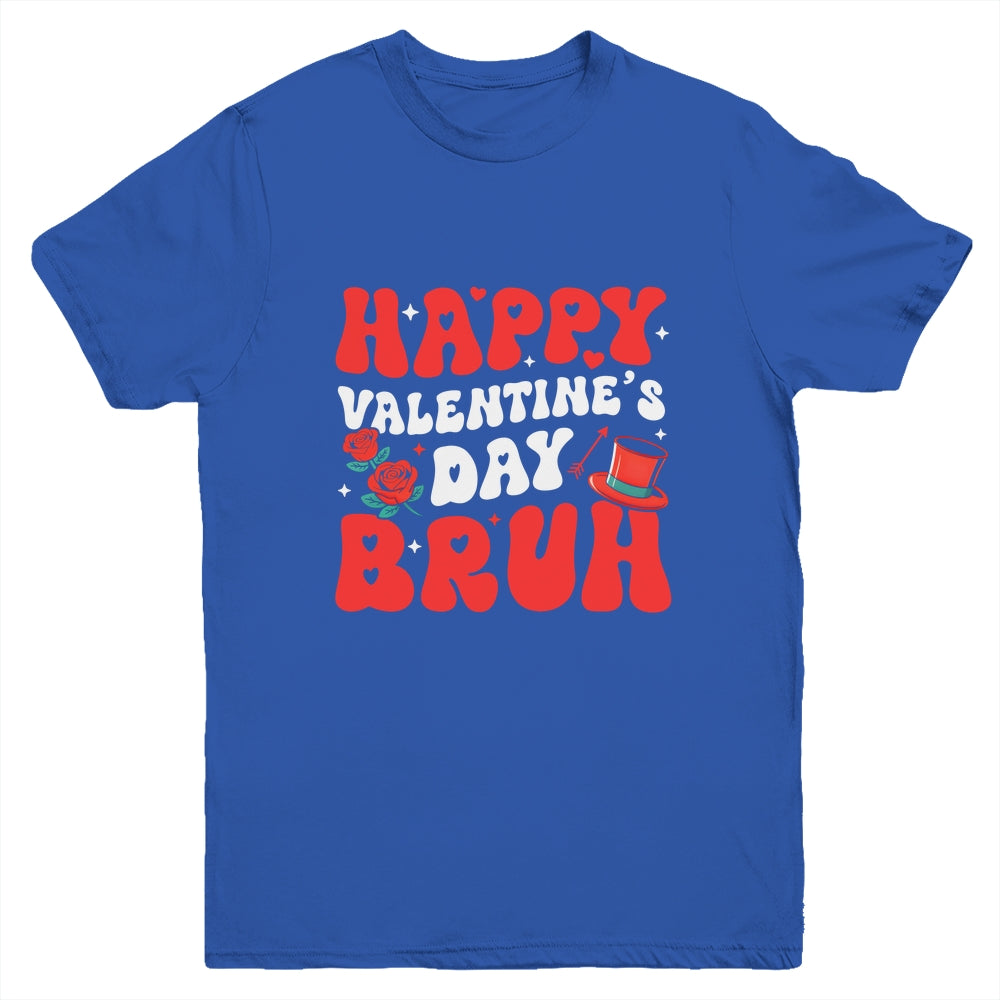 Bruh Valentines Day Teens Boys Kids Heart Valentine Youth Shirt | siriusteestore