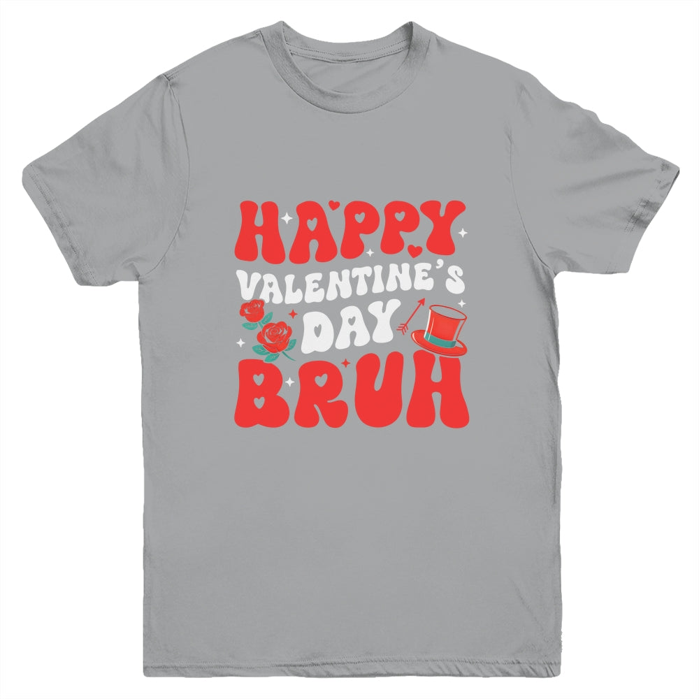 Bruh Valentines Day Teens Boys Kids Heart Valentine Youth Shirt | siriusteestore