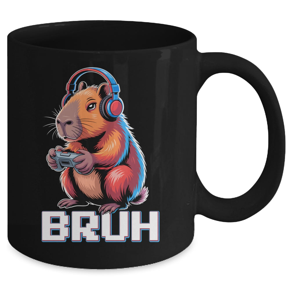 Bruh Video Games Boys Kids Capybara Gamer Graphic Gaming Mug | siriusteestore