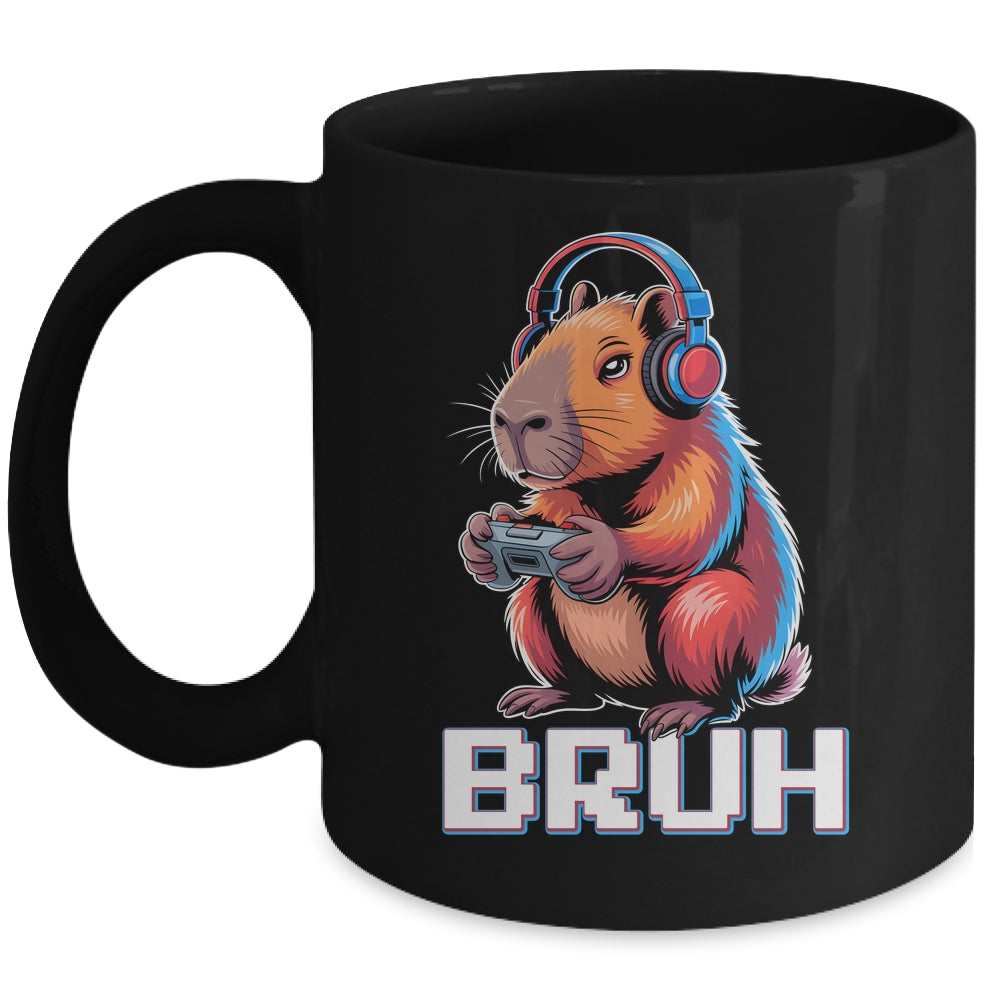 Bruh Video Games Boys Kids Capybara Gamer Graphic Gaming Mug | siriusteestore