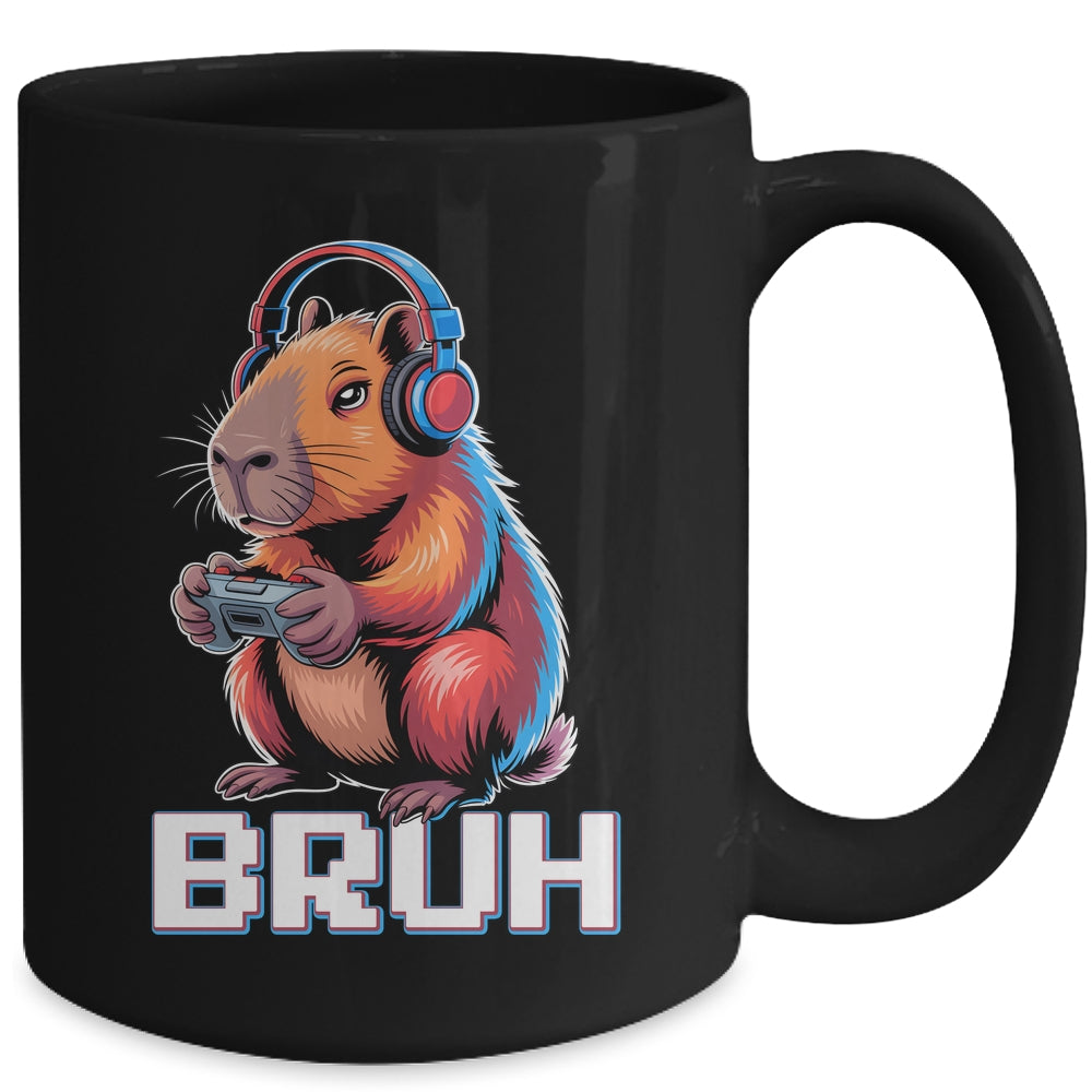 Bruh Video Games Boys Kids Capybara Gamer Graphic Gaming Mug | siriusteestore