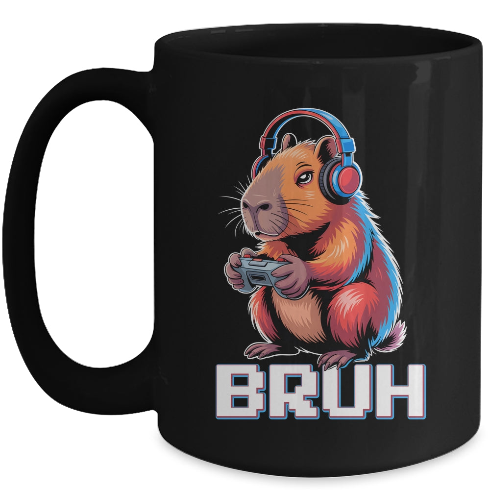 Bruh Video Games Boys Kids Capybara Gamer Graphic Gaming Mug | siriusteestore
