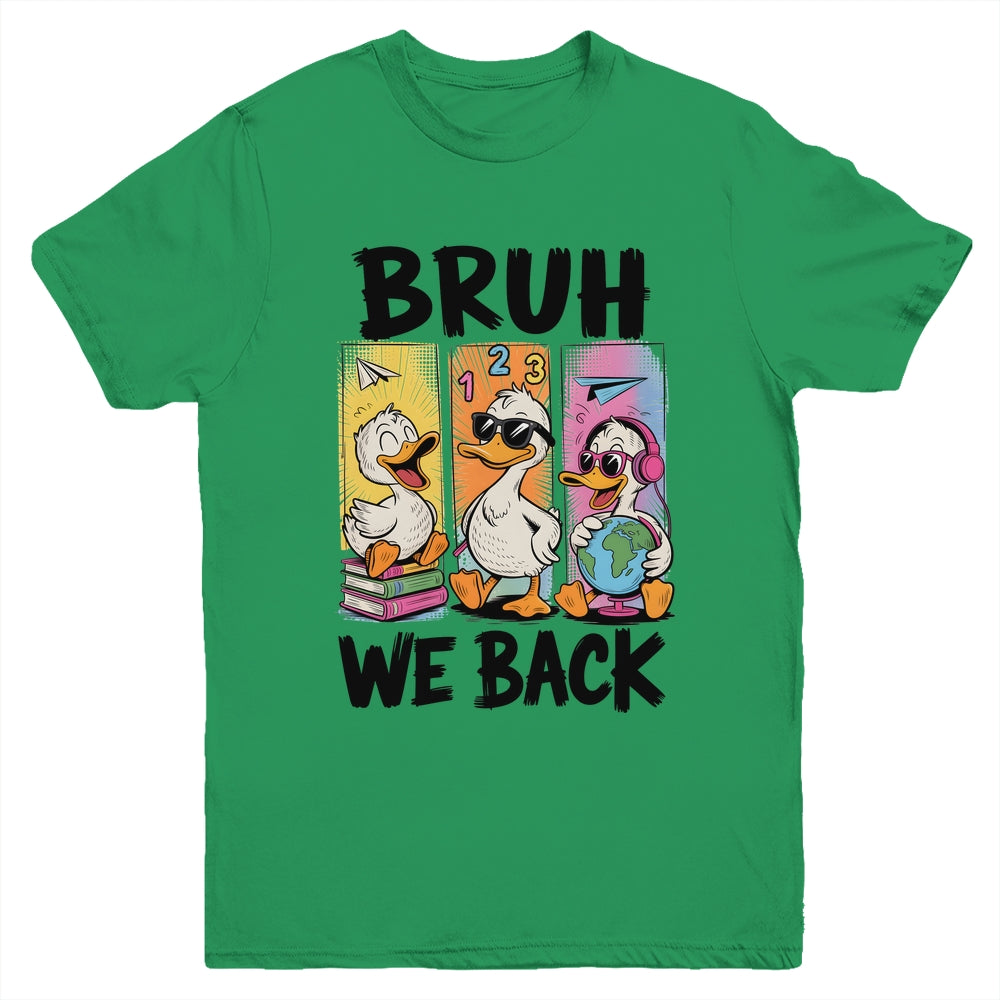 Bruh We Back Goose Back To School Retro Goose First Day Youth Shirt | siriusteestore