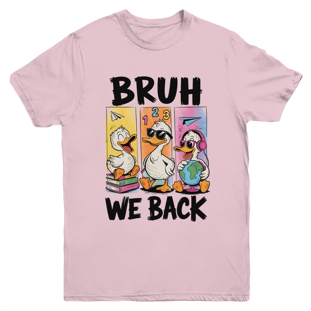 Bruh We Back Goose Back To School Retro Goose First Day Youth Shirt | siriusteestore