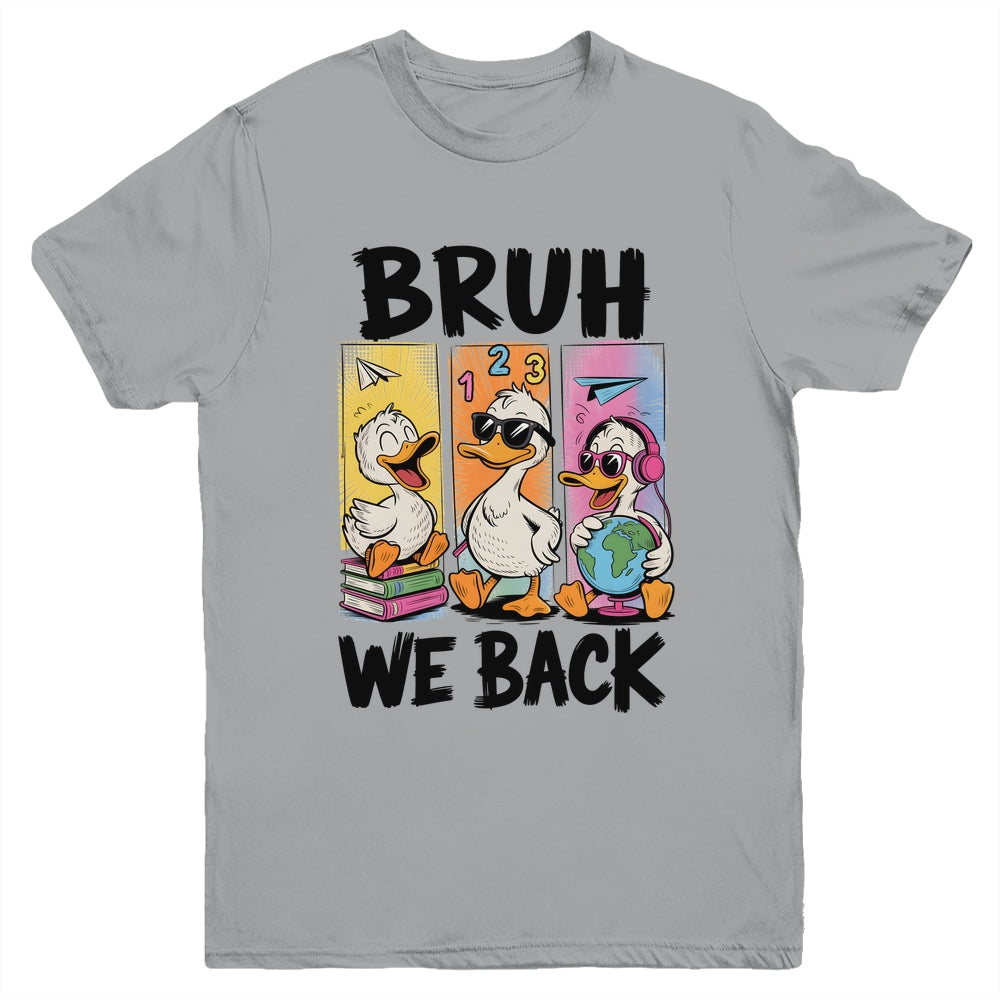 Bruh We Back Goose Back To School Retro Goose First Day Youth Shirt | siriusteestore