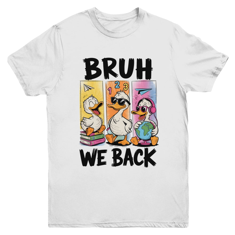 Bruh We Back Goose Back To School Retro Goose First Day Youth Shirt | siriusteestore