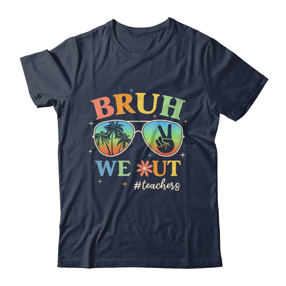 Bruh We Out Teachers Groovy Retro Happy Last Day Of School Shirt & Tank Top | siriusteestore