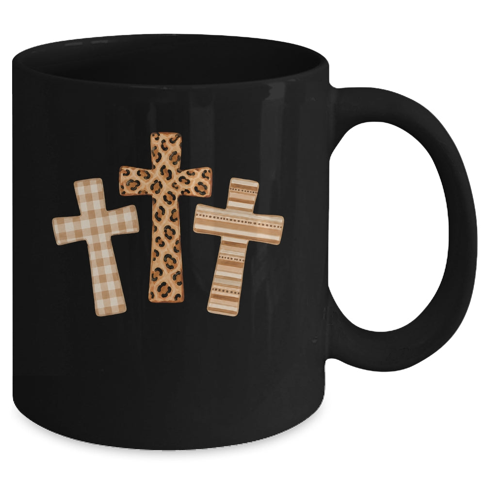 Brushstroke Cross God Faith Leopard Jesus Christian Women Mug | siriusteestore