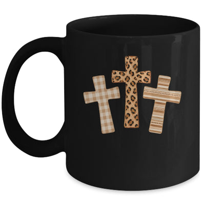 Brushstroke Cross God Faith Leopard Jesus Christian Women Mug | siriusteestore