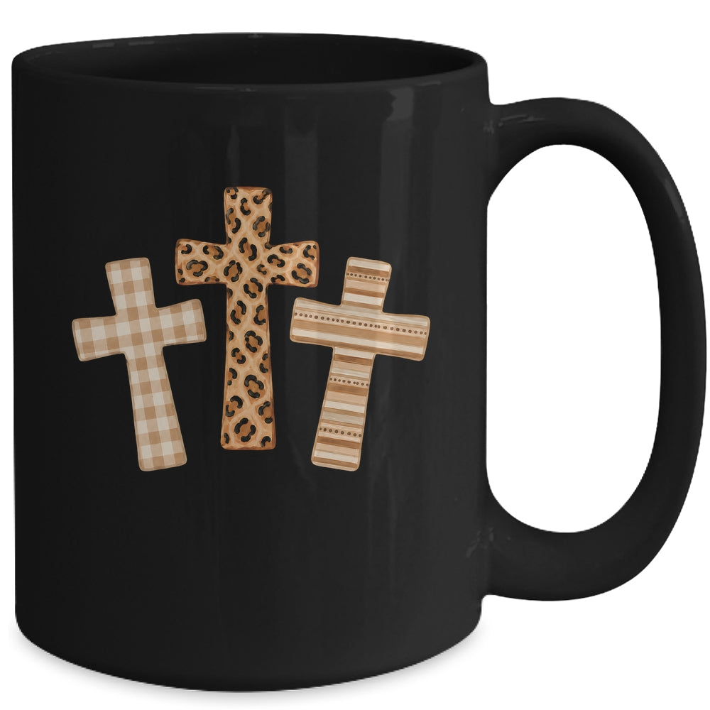 Brushstroke Cross God Faith Leopard Jesus Christian Women Mug | siriusteestore