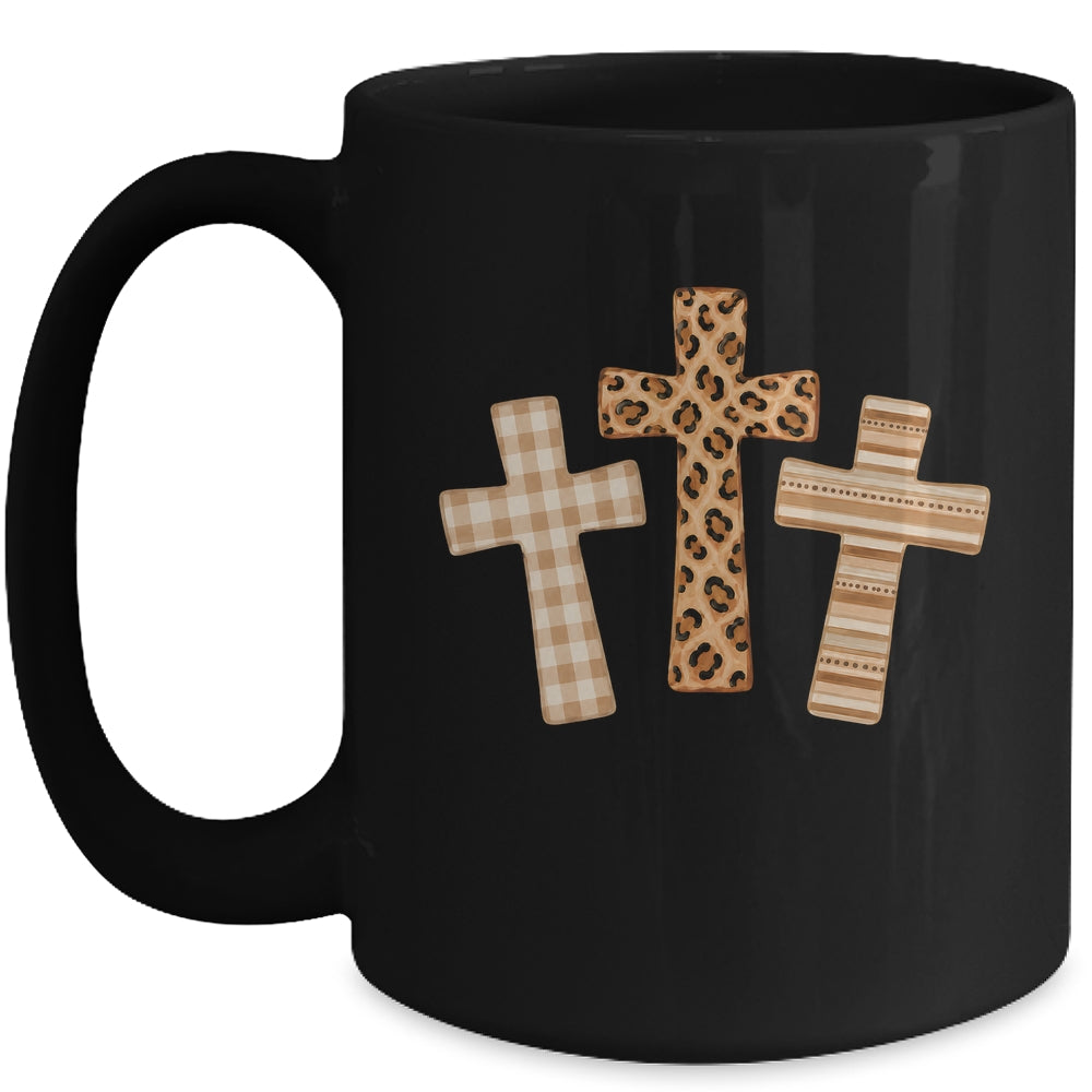 Brushstroke Cross God Faith Leopard Jesus Christian Women Mug | siriusteestore