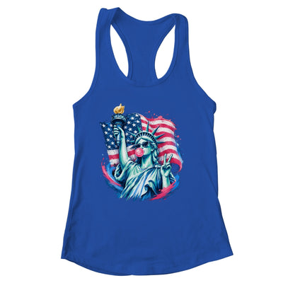 Brushstroke Statue Of Liberty Blowing Bubble Gum 4Th Of July Shirt & Tank Top | siriusteestore