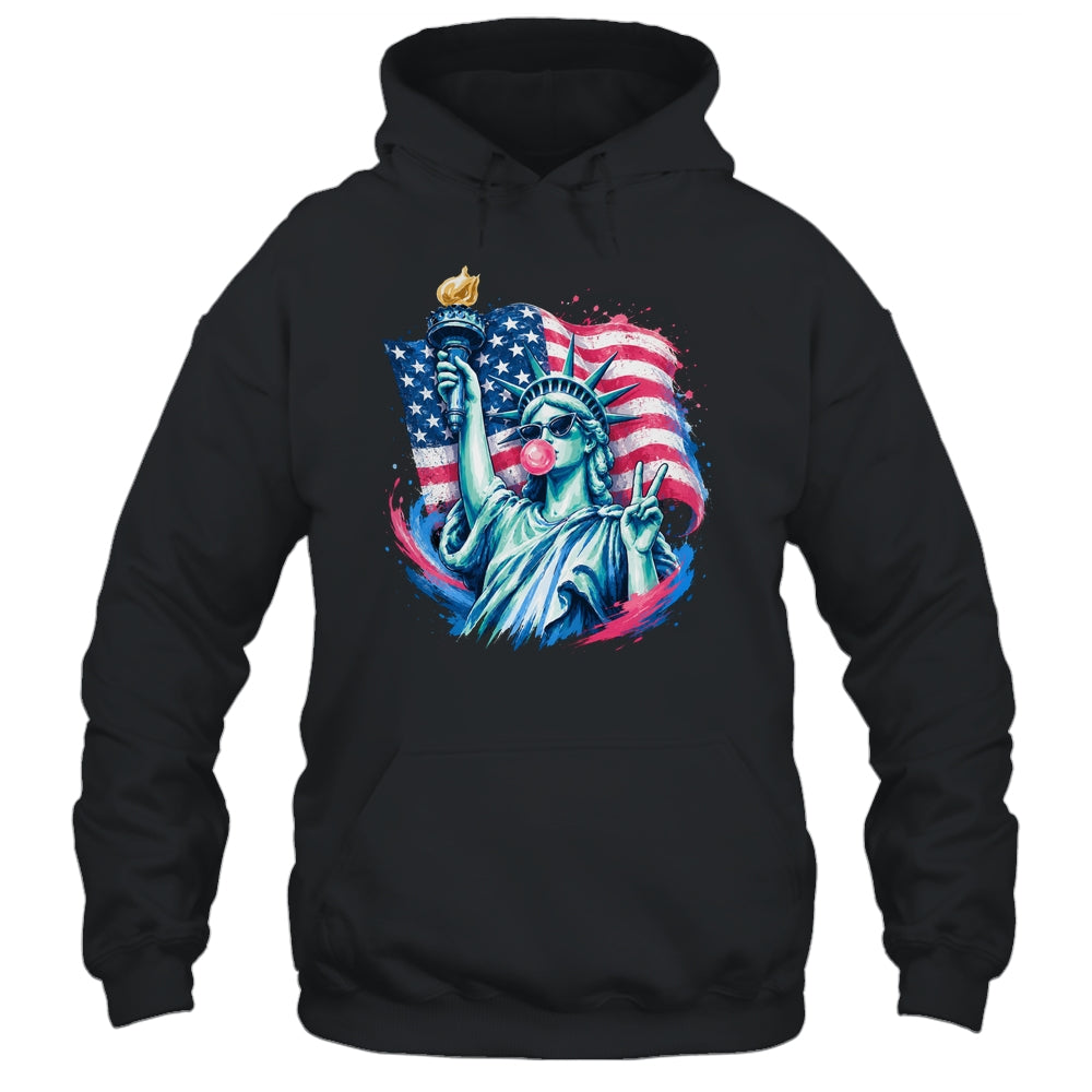 Brushstroke Statue Of Liberty Blowing Bubble Gum 4Th Of July Shirt & Tank Top | siriusteestore