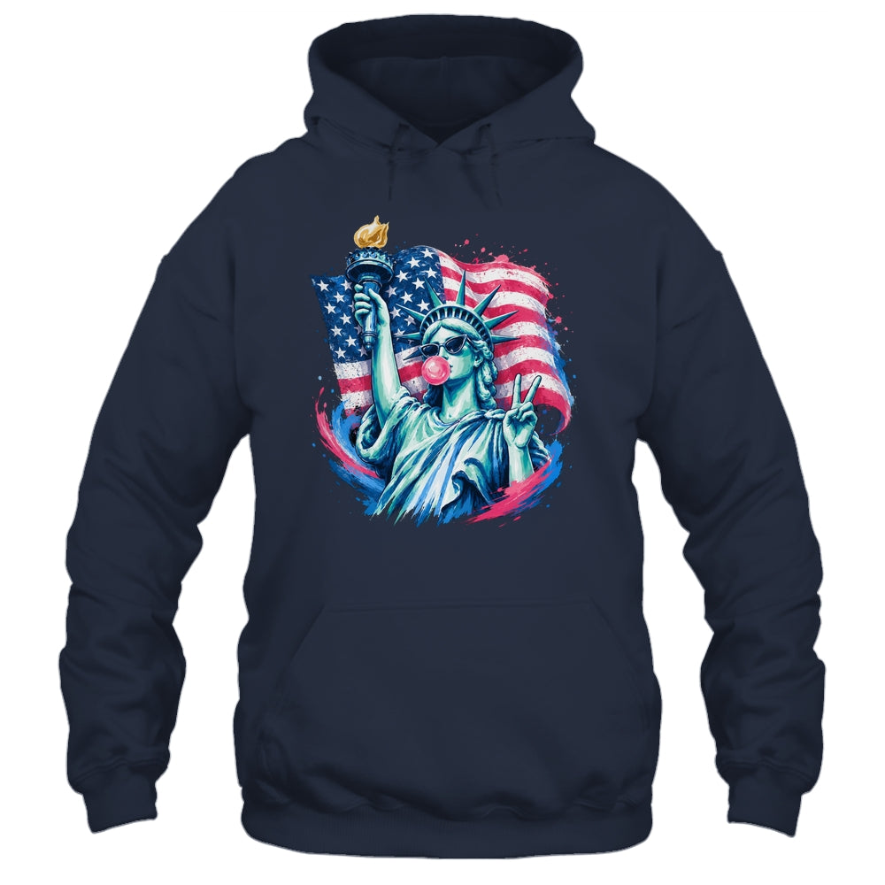 Brushstroke Statue Of Liberty Blowing Bubble Gum 4Th Of July Shirt & Tank Top | siriusteestore
