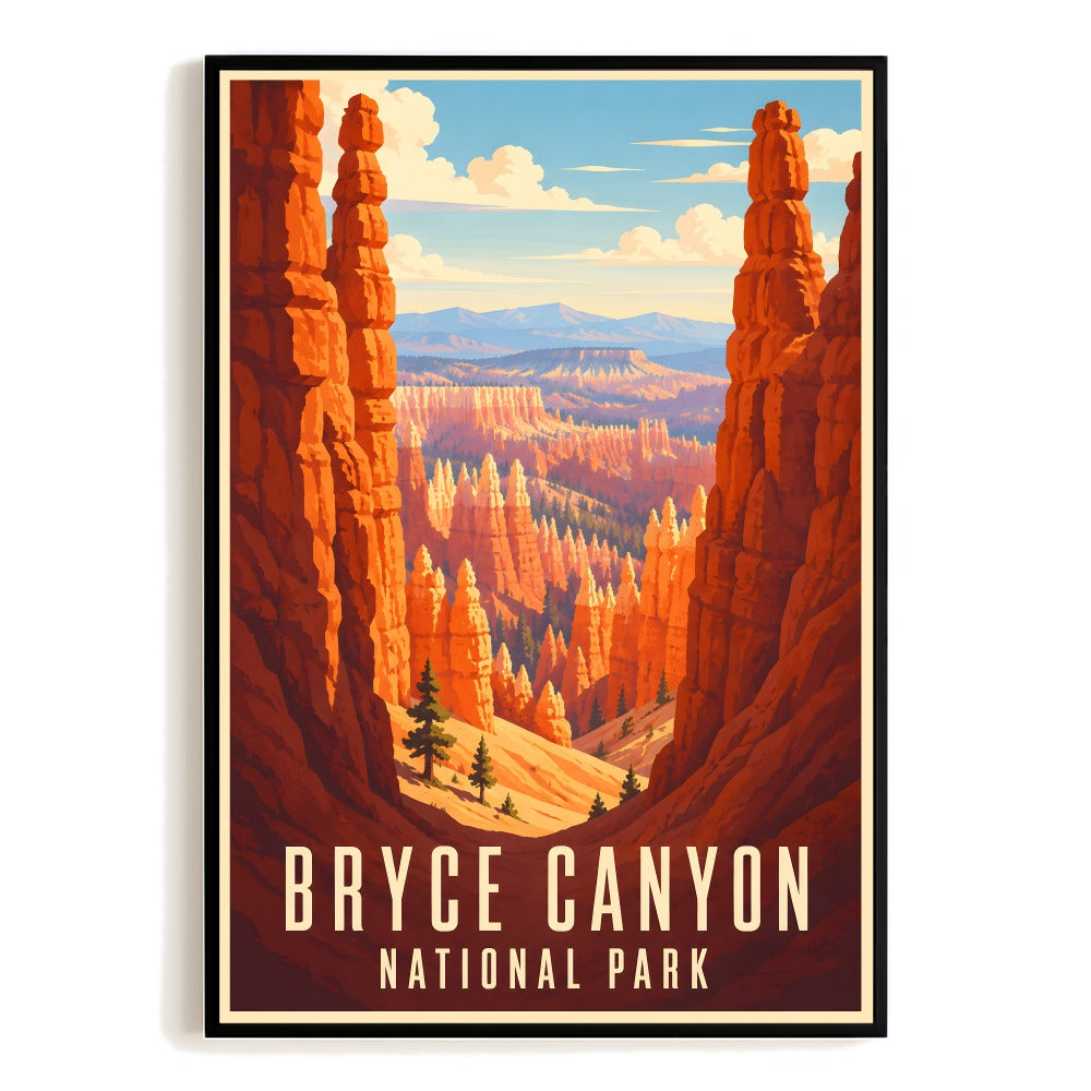 Bryce Canyon National Park Travel Poster Vintage Landscape Wall Art Print Souvenir Utah Red Rocks Nature Scenery Painting For Home Bedroom Kitchen Dorm Decor Unframed | siriusteestore