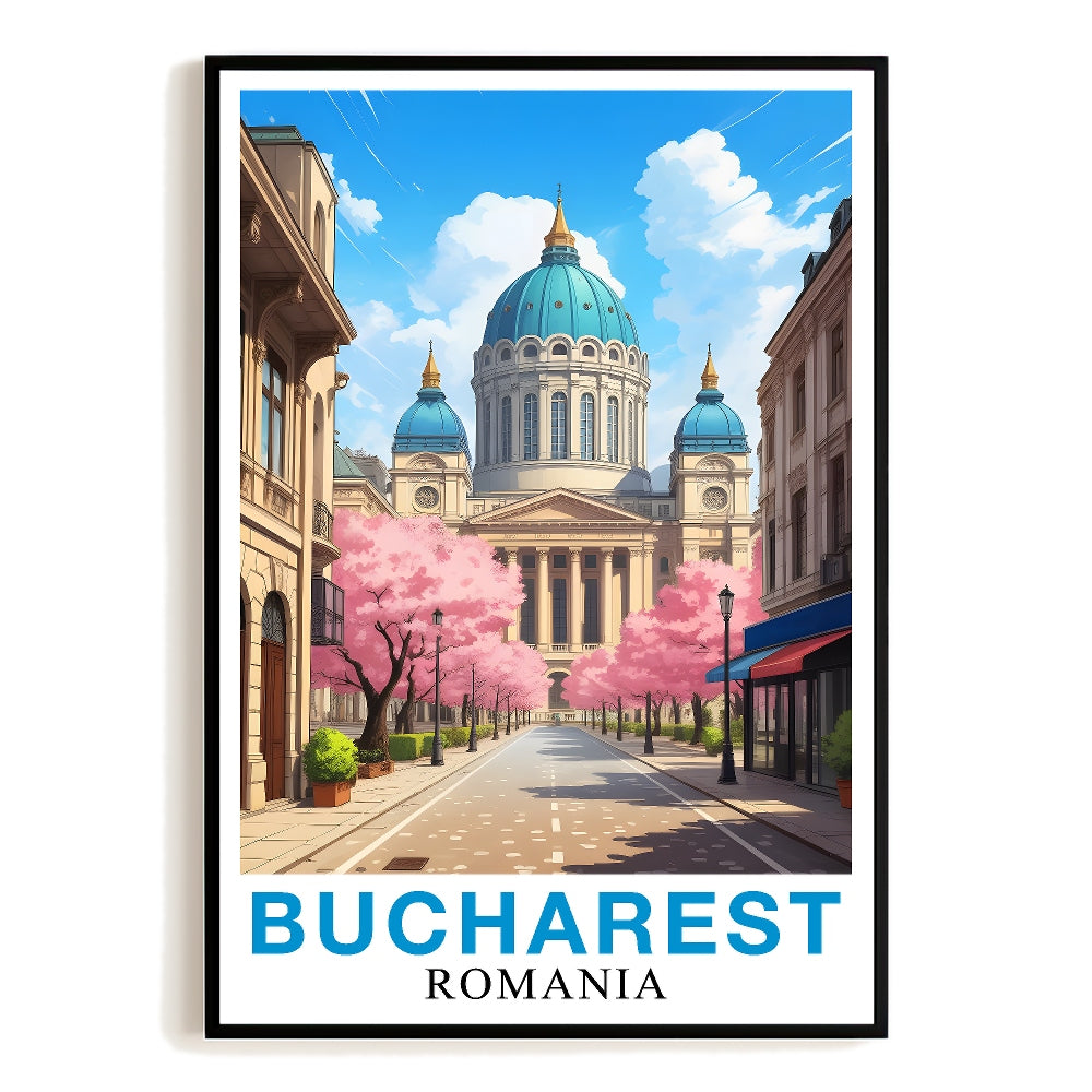 Bucharest Romania Vintage Travel Poster Historic Culture Lovers Souvenir Wall Art Landscape Print Ideal For Home Decoration Gifts Living Room Office Decor Unframed | siriusteestore
