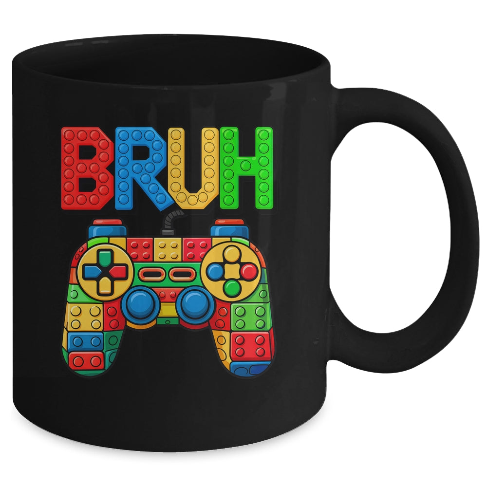 Building Blocks Bruh Boys Kids Birthday Brick Builder Gamer Mug | siriusteestore