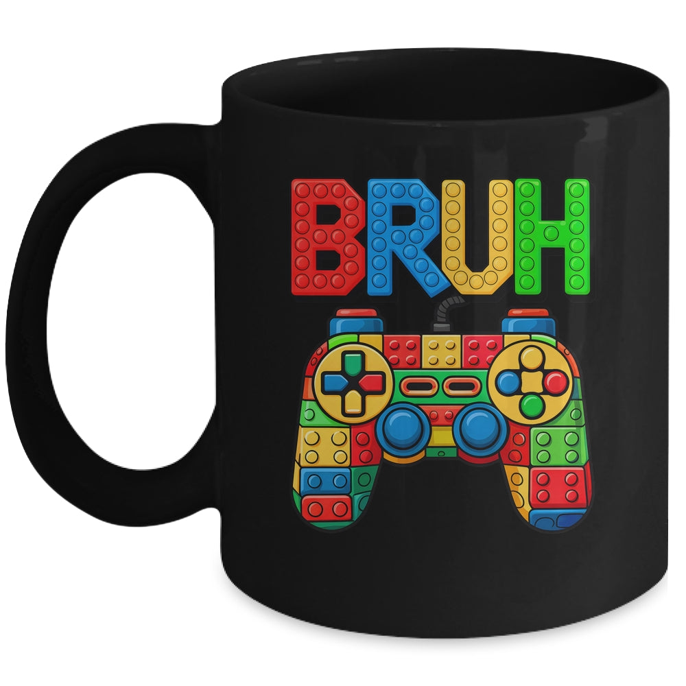 Building Blocks Bruh Boys Kids Birthday Brick Builder Gamer Mug | siriusteestore