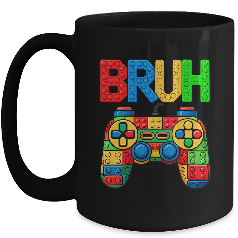 Building Blocks Bruh Boys Kids Birthday Brick Builder Gamer Mug | siriusteestore