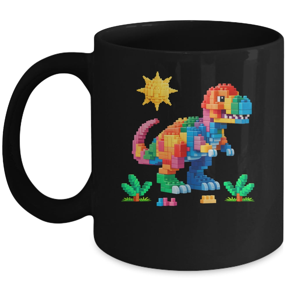 Building Bricks Builder Block Dinosaur T-Rex Boys Kids Men Mug | siriusteestore