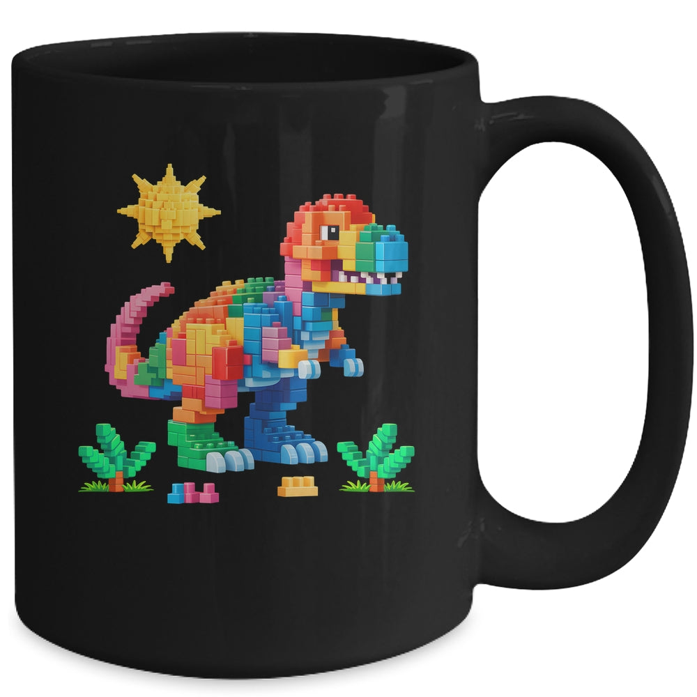Building Bricks Builder Block Dinosaur T-Rex Boys Kids Men Mug | siriusteestore