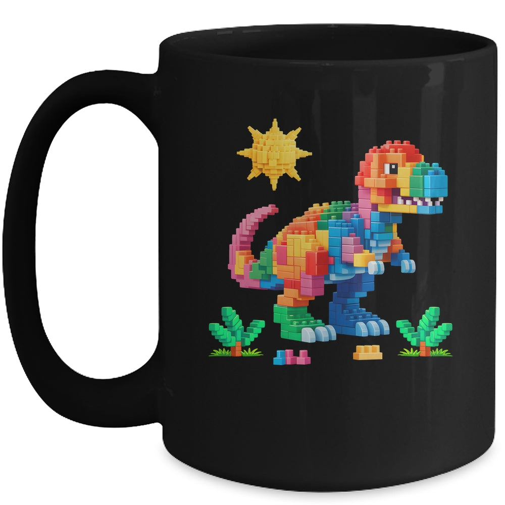 Building Bricks Builder Block Dinosaur T-Rex Boys Kids Men Mug | siriusteestore