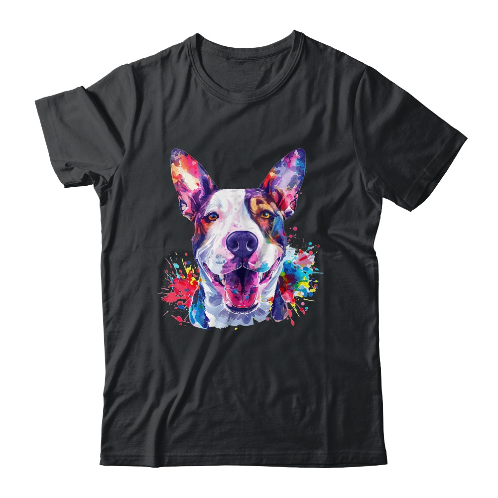 Bull Terrier Mom Lover Puppy Dog Watercolor Tie Dye Painting Shirt & Tank Top | siriusteestore