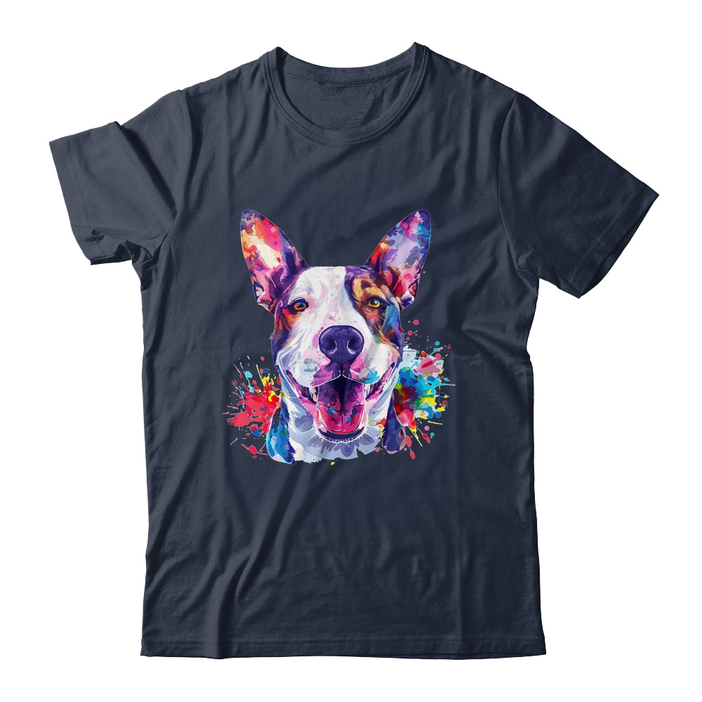 Bull Terrier Mom Lover Puppy Dog Watercolor Tie Dye Painting Shirt & Tank Top | siriusteestore